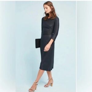 Anthropologie Akemi + Kin Tegan Dress S Black Sheath Shimmery.